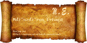 Mészáros Erhard névjegykártya