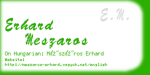 erhard meszaros business card